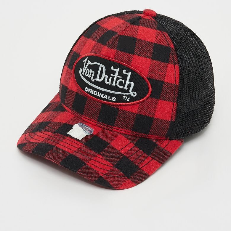 Billige Von Dutch Originals -Trucker Cap, check red/black F0817888-01428 Kaufen